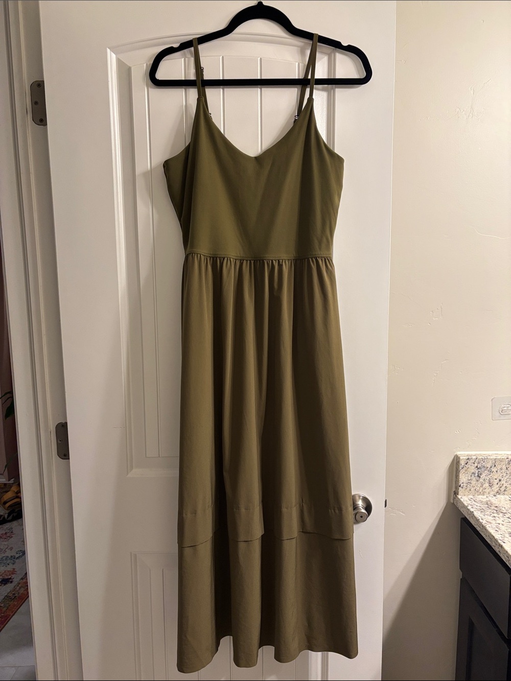Athleta Olive Spaghetti-Strap Maxi Dress